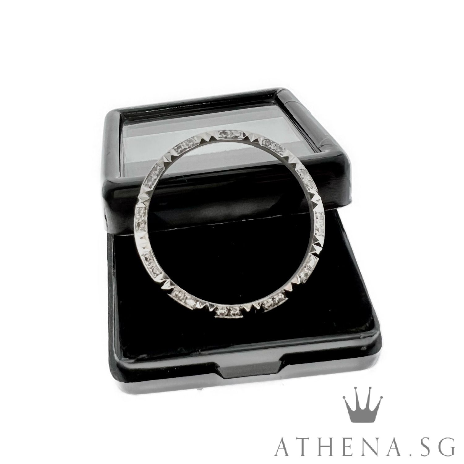 18K WHITE GOLD MID SIZE DIAMOND BEZEL 4.30G 31MM - Image 3