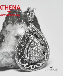 18K WG DIAMOND PENDANT D135-0.90CTS 4.55G