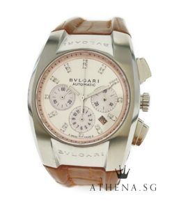BVLGARI ERGON "PINK MOP CHRONOGRAPH DIAMOND DIAL" AUTOMATIC WITH BOX & CERT EG 35 S CH