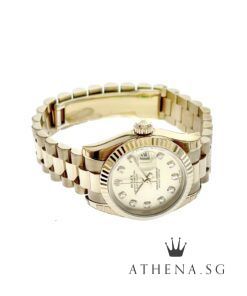 Alternative view of 18K WHITE GOLD ROLEX LADIES OYSTER PERPETUAL DATEJUST "Y" SERIES "SILVER DIAMOND DIAL" 179179