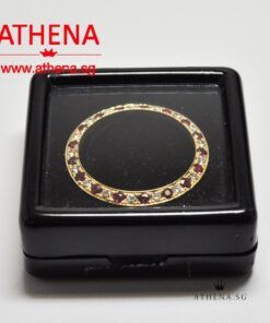 Alternative view of 18K YG LADIES SIZE RUBY WITH DIAMOND BEZEL 3.21G 26MM