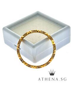 18K YG MID SIZE DIAMOND WATCH BEZEL 4.18G 31MM