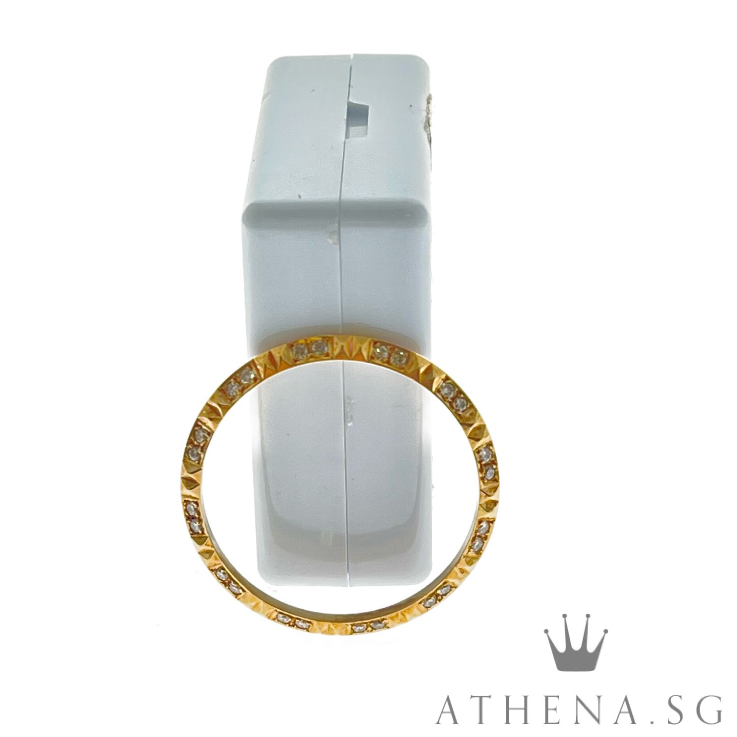 18K YG MID SIZE DIAMOND WATCH BEZEL 4.18G 31MM - Image 2