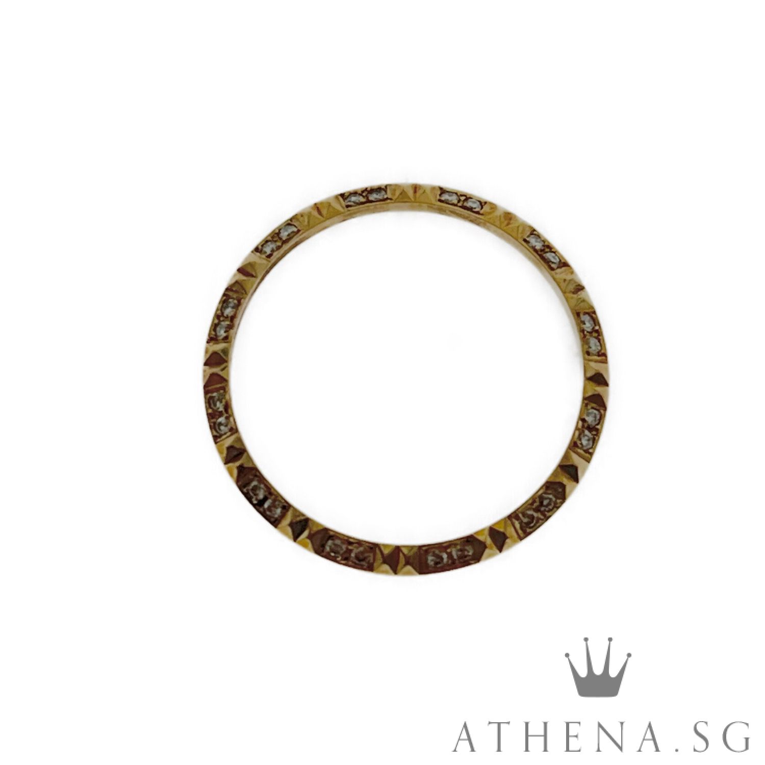 18K YG MID SIZE DIAMOND WATCH BEZEL 4.18G 31MM - Image 3