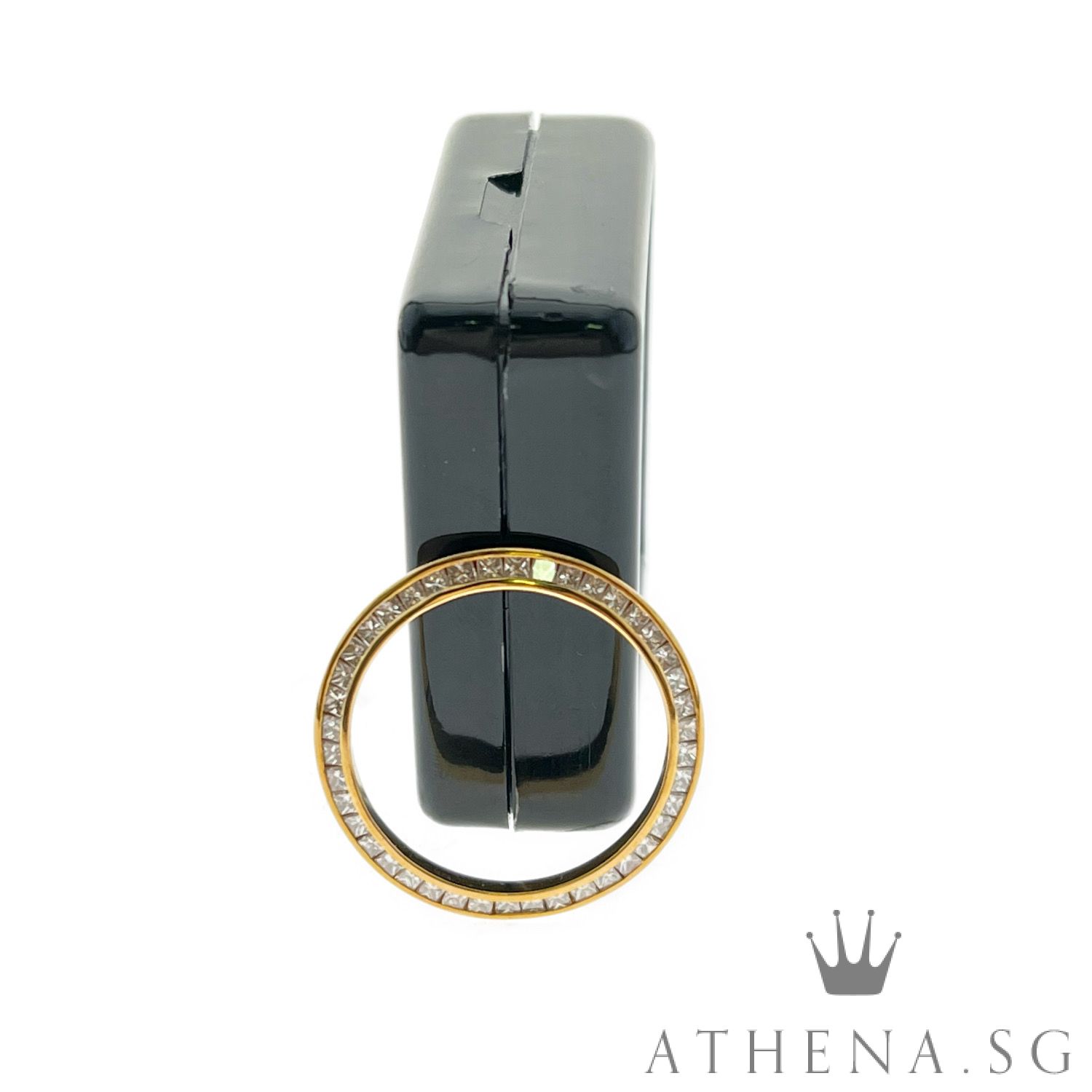 18K YG LADIES SIZE DIAMOND BEZEL 3.98G 26MM - Image 2