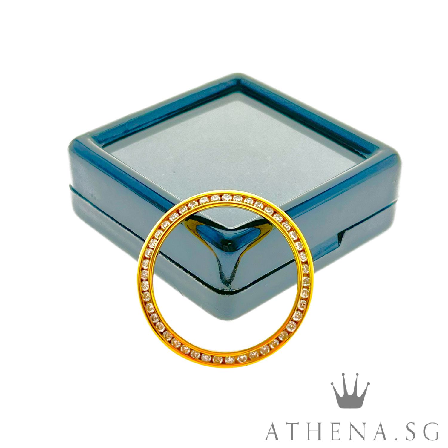 18K YG LADIES SIZE DIAMOND BEZEL 3.23G 26MM