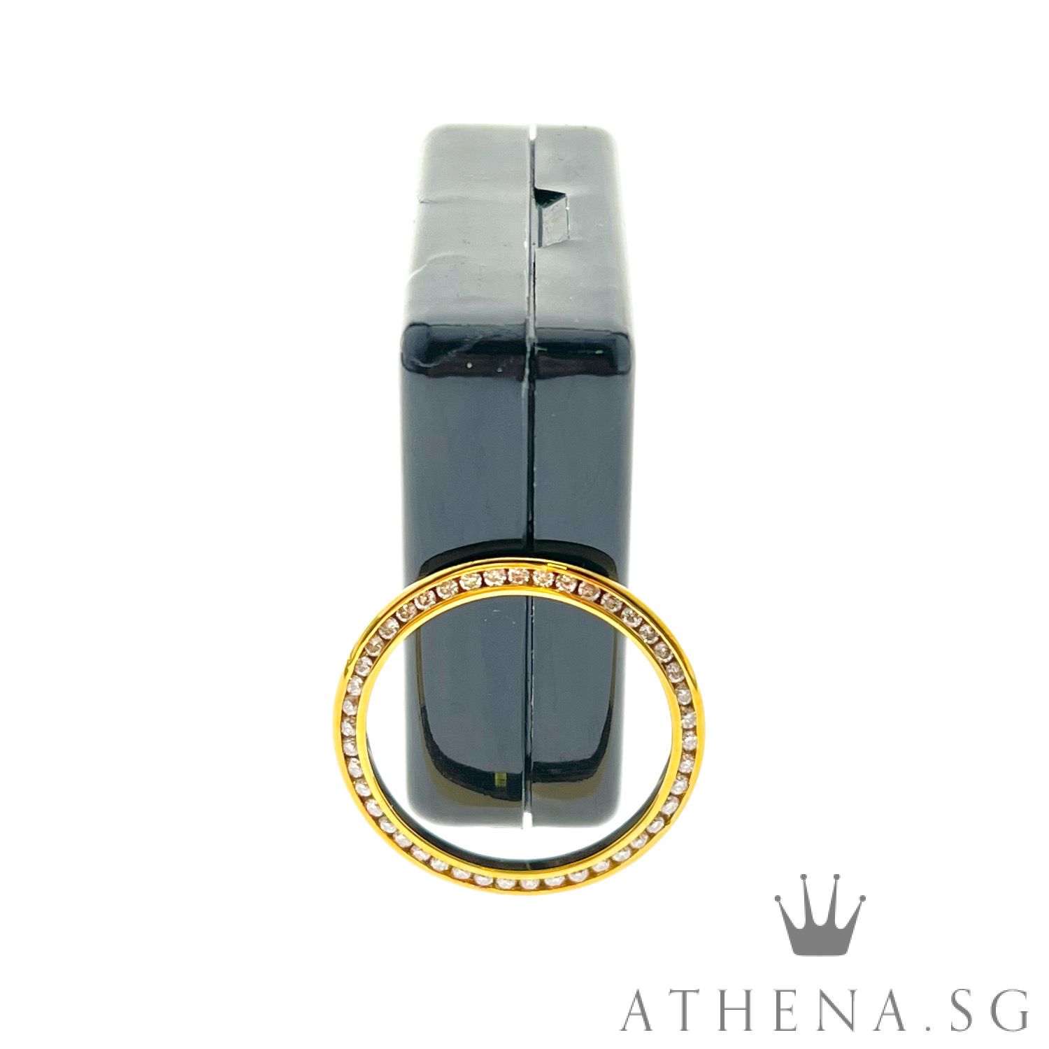 18K YG LADIES SIZE DIAMOND BEZEL 3.23G 26MM - Image 2