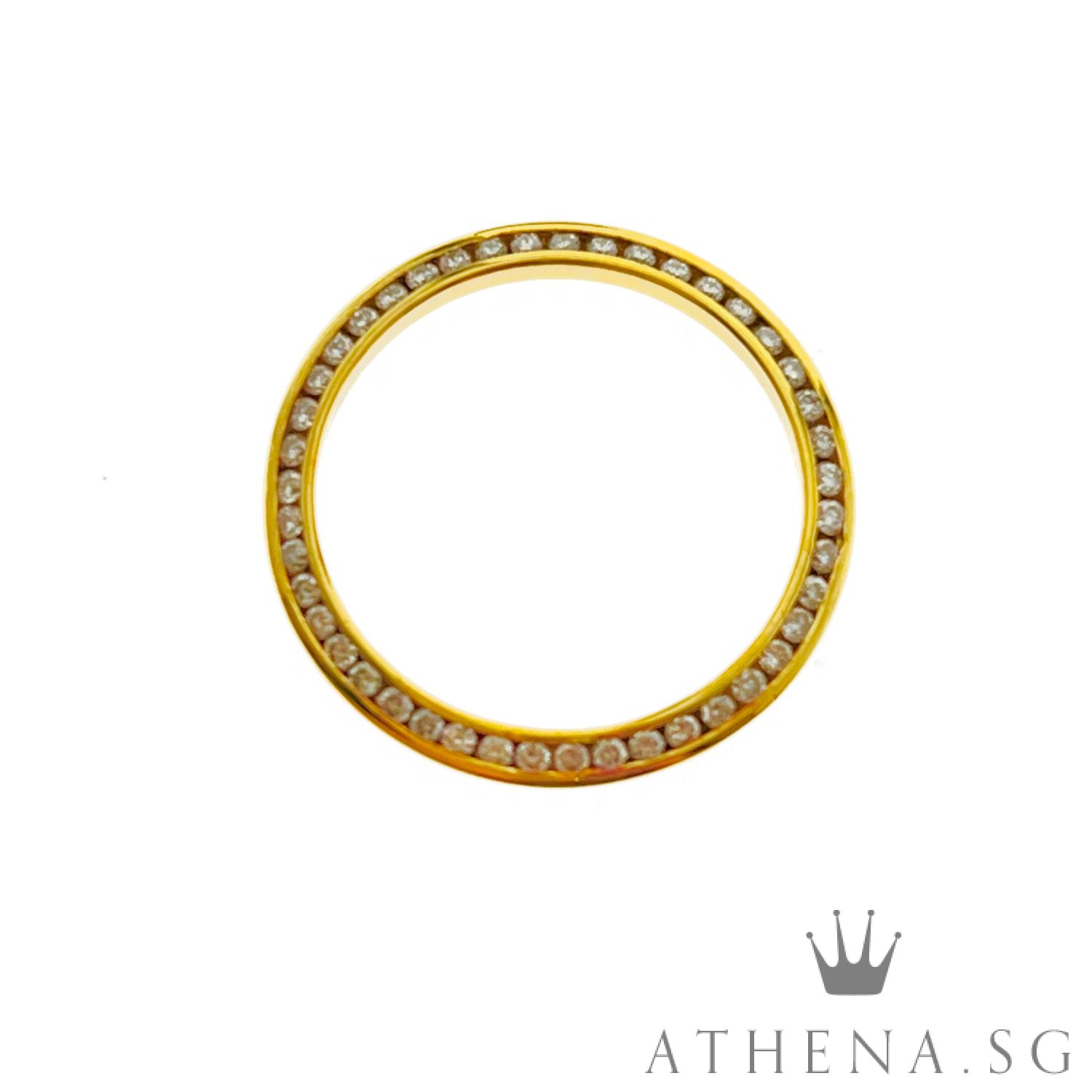 18K YG LADIES SIZE DIAMOND BEZEL 3.23G 26MM - Image 3