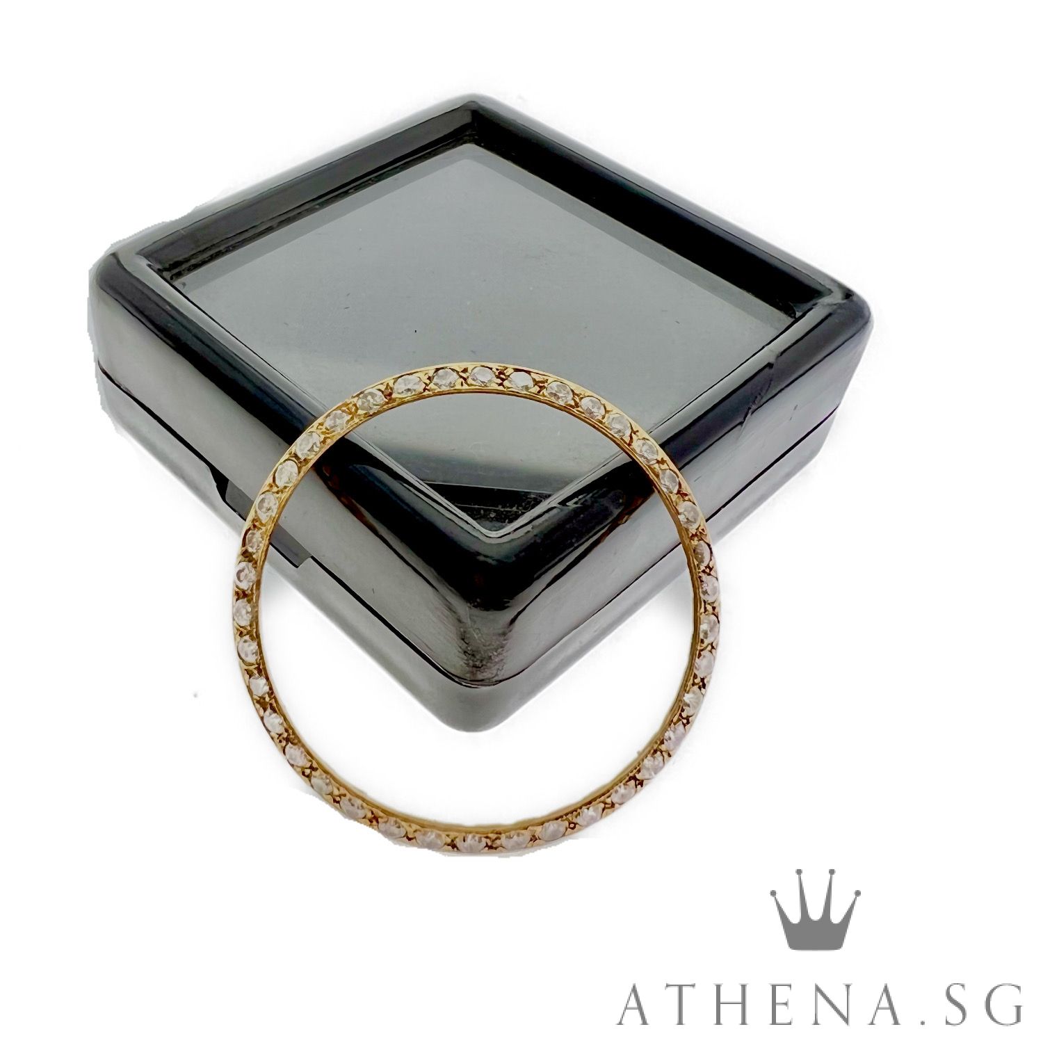 18K YG MID SIZE DIAMOND BEZEL 2.00G 31MM