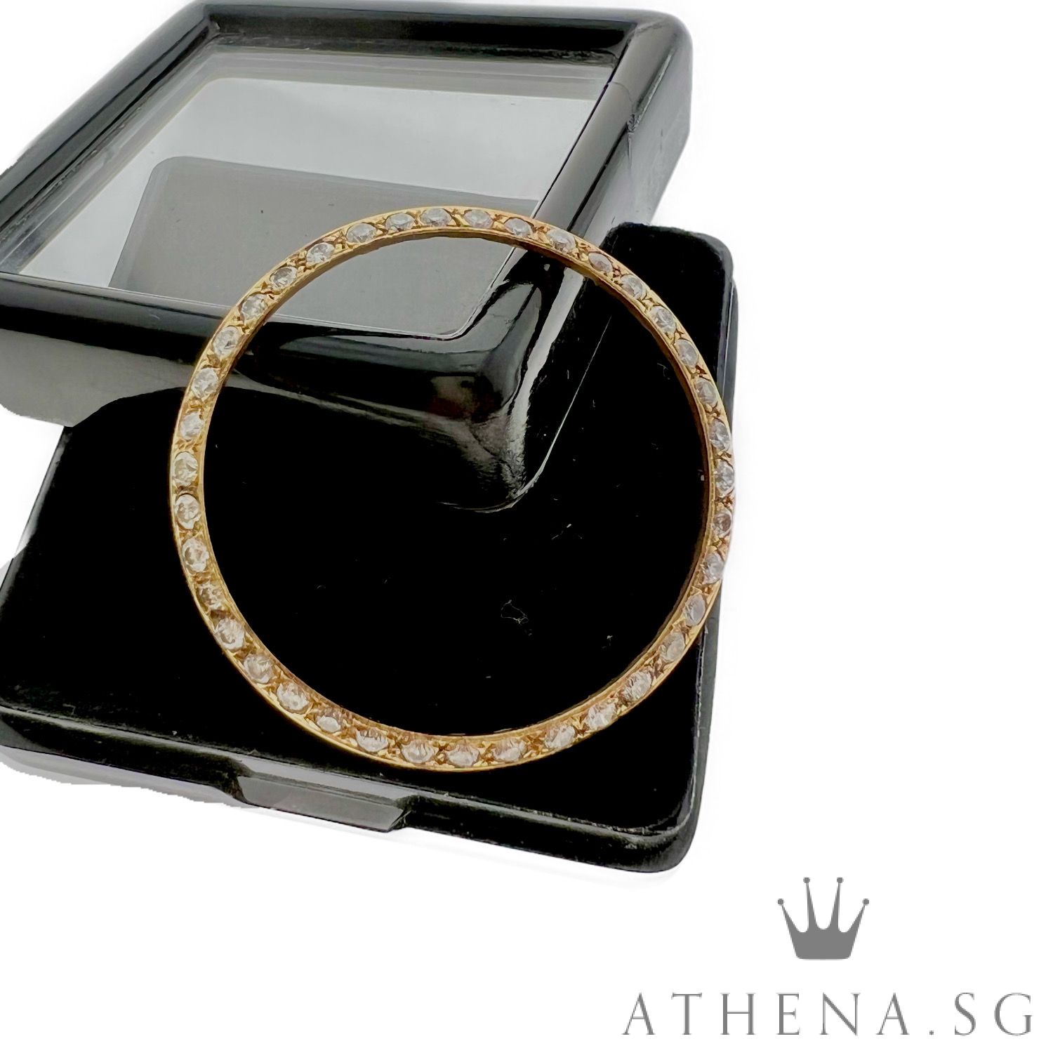 18K YG MID SIZE DIAMOND BEZEL 2.00G 31MM - Image 3