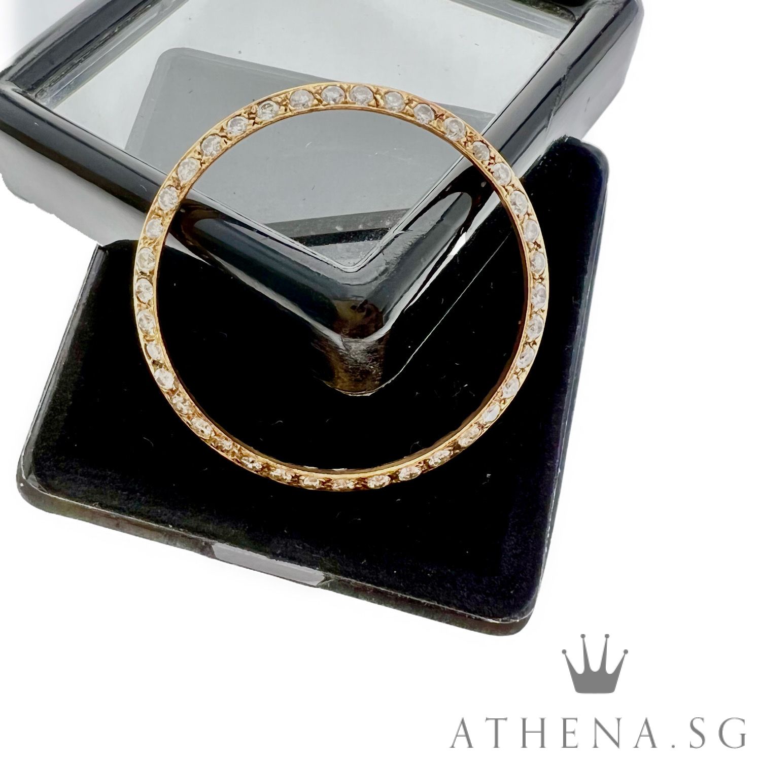 18K YG MID SIZE DIAMOND BEZEL 2.00G 31MM - Image 2