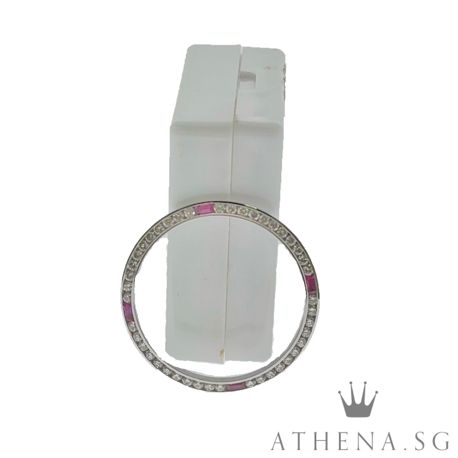 18K WG MID SIZE WATCH BEZEL WITH RUBY 3.10G 31MM - Image 2