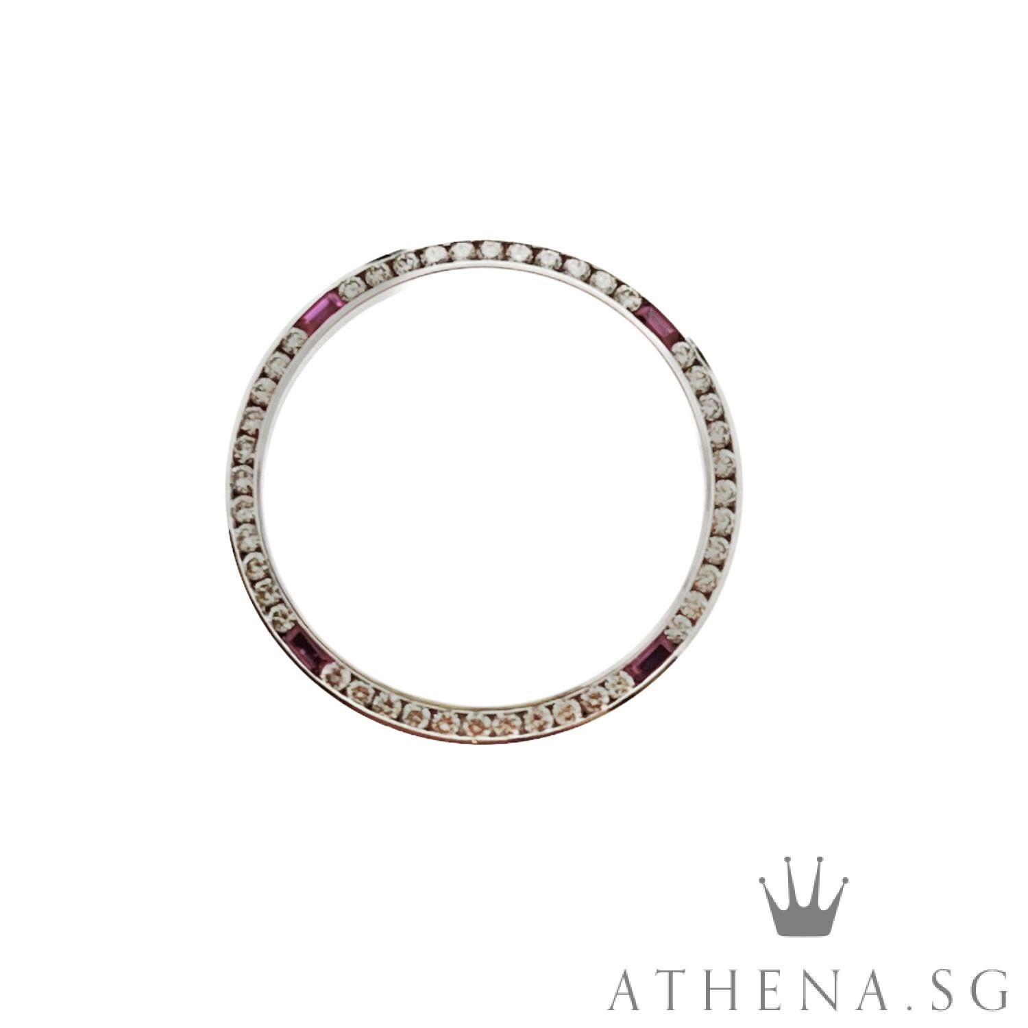 18K WG MID SIZE WATCH BEZEL WITH RUBY 3.10G 31MM - Image 3