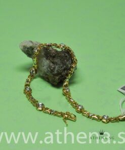 20K YG FANCY DESIGN DIAMOND BRACELET D9-0.65CTS 7.87G (LENGTH 17.5CM)