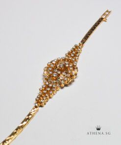 18K YG PERANAKAN DESIGN DIAMOND BRACELET D63-2.00CTS 16.85G (LENGTH 16CM)