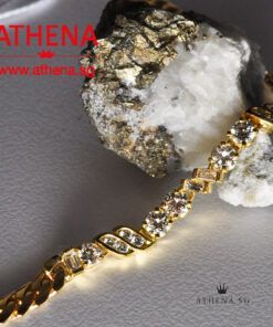 20K YG DIAMOND BRACELET D14-1.04CTS ED4-0.20CTS 11.32G