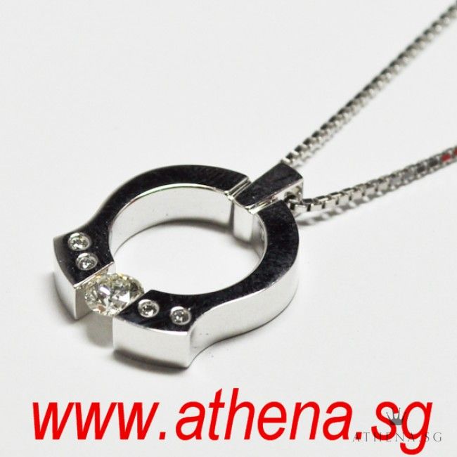 PT850/900 DIAMOND NECKLACE D1-0.30CTS D4-0.06CTS 12.24G