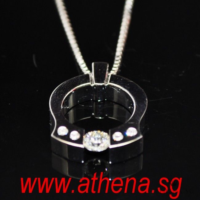 PT850/900 DIAMOND NECKLACE D1-0.30CTS D4-0.06CTS 12.24G - Image 3