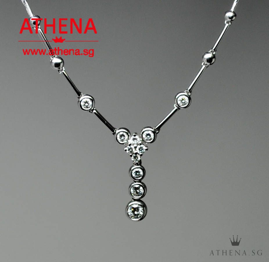 18K WG DIAMOND NECKLACE D11-0.60CTS 7.27G