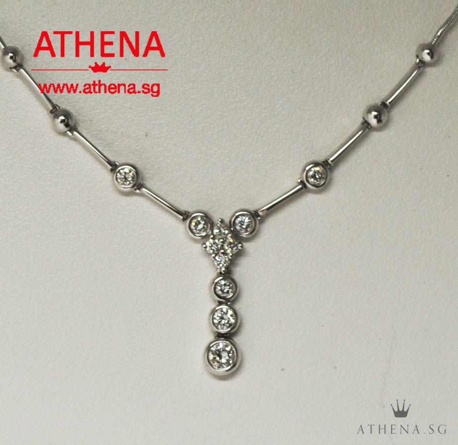 18K WG DIAMOND NECKLACE D11-0.60CTS 7.27G - Image 2