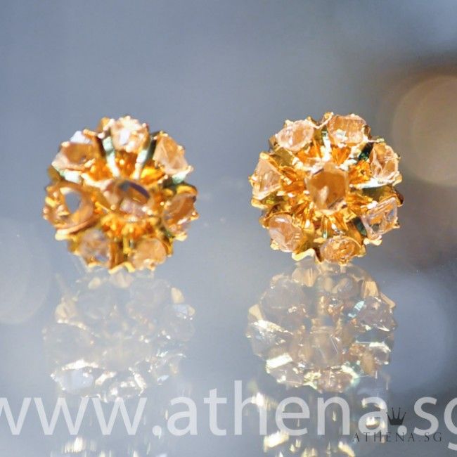 18K Y/G ANTIQUE DESIGN INTAN EARSTUD 3.77G