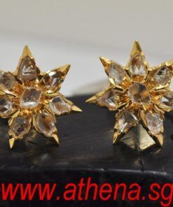 18K Y/G ANTIQUE DESIGN INTAN EARSTUD 6.05G