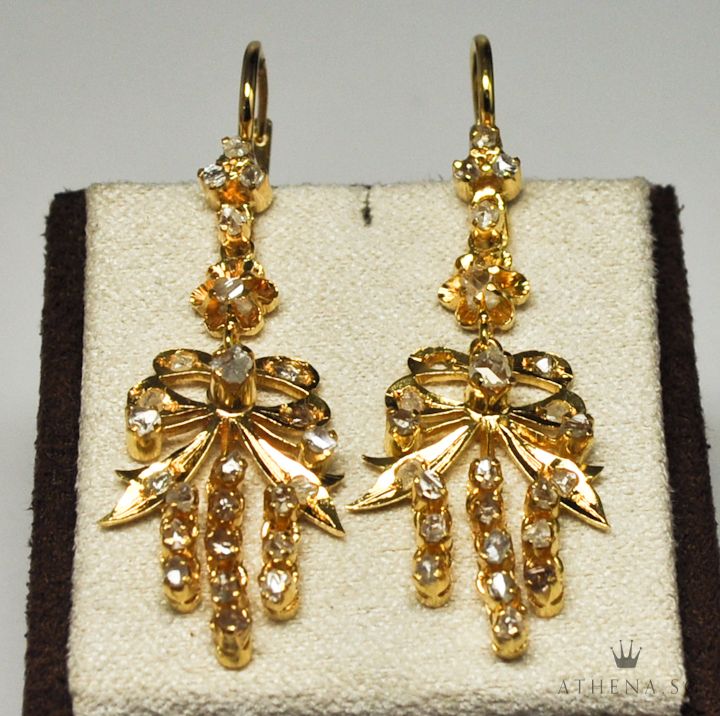 18K YG INTAN EARRING 7.96G