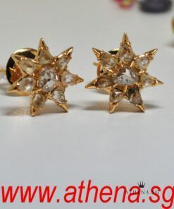 20K Y/G ANTIQUE DESIGN INTAN EARSTUD 5.09G