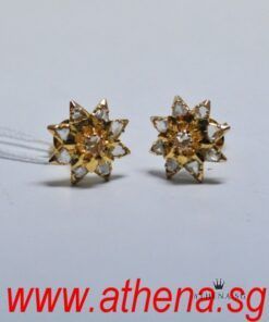 18K Y/G ANTIQUE DESIGN INTAN EARSTUD 2.14G