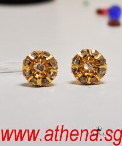 18K Y/G ANTIQUE INTAN DESIGN EARSTUD 3.17G