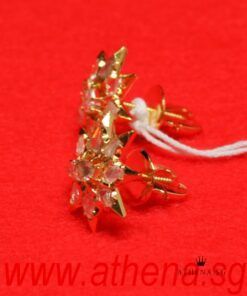 Alternative view of 18K YG ANTIQUE DESIGN INTAN EARSTUD 3.53G