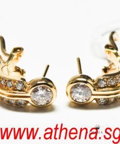 Alternative view of 18K YG FANCY DESIGN DIAMOND EARRING D2-0.60CTS D20-0.52CTS 6.65G