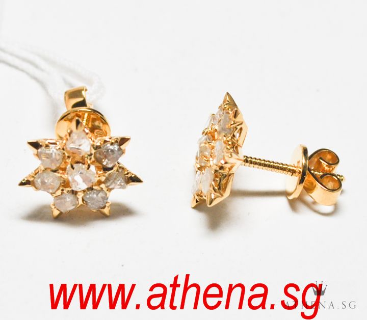 20K YG ANTIQUE DESIGN INTAN EARSTUD 3.00G - Image 3