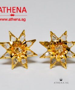 18K YG ANTIQUE DESIGN INTAN EARSTUD 3.07G