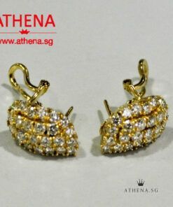 Alternative view of 18K YG LEAF DESIGN DIAMOND EARRING D48-2.00CTS 8.45G