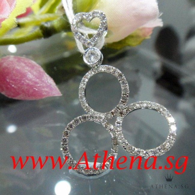 18K/W DIAMOND PENDANT D1-0.11CTS D73-0.90CTS 2.46G - Image 2