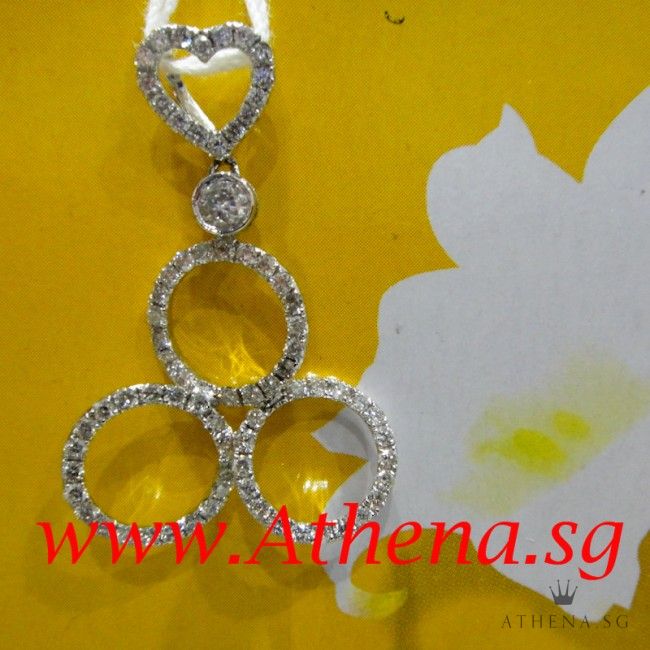 18K/W DIAMOND PENDANT D1-0.11CTS D73-0.90CTS 2.46G - Image 3