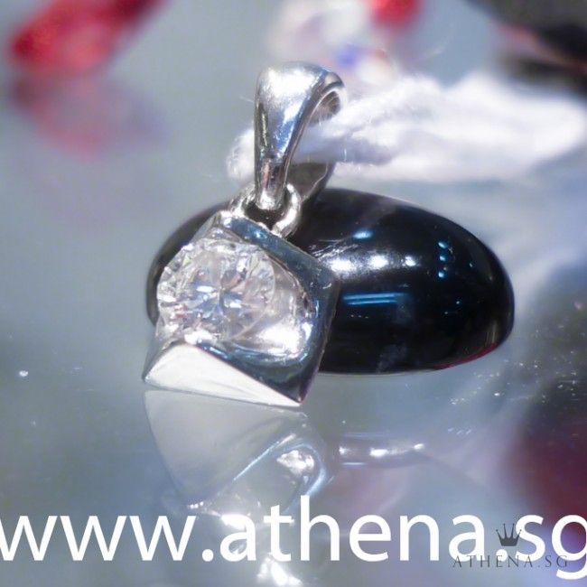 18K W/G DIAMOND PENDANT D1-0.14CT 0.80G - Image 2