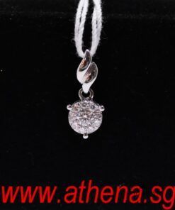 18K W/G DIAMOND PENDANT D1-0.10CTS D9-0.18CTS 1.30G