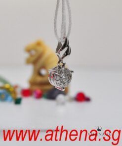 Alternative view of 18K W/G DIAMOND PENDANT D1-0.10CTS D9-0.18CTS 1.30G