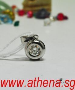18K W/G DIAMOND PENDANT D1-0.31CTS 1.28G