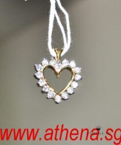 Alternative view of 14K YG HEART SHAPE DESIGN DIAMOND PENDANT D16-0.50CTS 1.61G