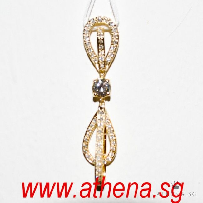18K YG DIAMOND PENDANT D1-0.52CTS D54-0.60CTS 4.04G