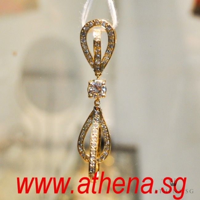 18K YG DIAMOND PENDANT D1-0.52CTS D54-0.60CTS 4.04G - Image 3