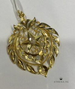 20K YG ANTIQUE DESIGN INTAN PENDANT/ BROOCH 5.08G