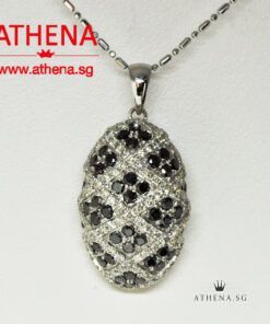 18K WG DIAMOND PENDANT BD52-1.53CTS D107-0.93CTS 4.45G