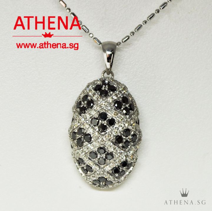 18K WG DIAMOND PENDANT BD52-1.53CTS D107-0.93CTS 4.45G
