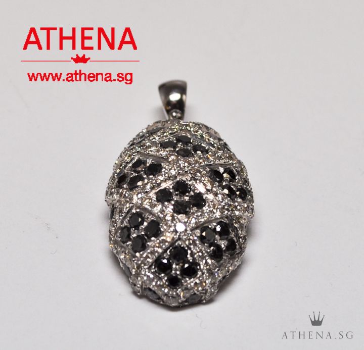 18K WG DIAMOND PENDANT BD52-1.53CTS D107-0.93CTS 4.45G - Image 2