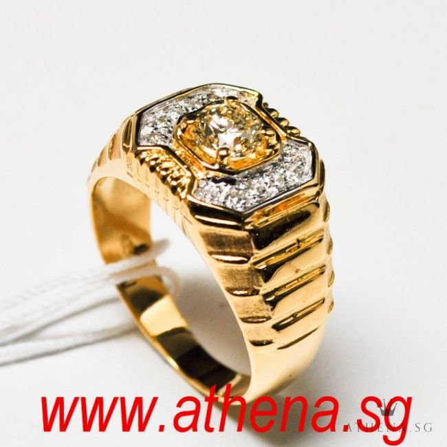 20K YG DIAMOND RING D1-0.50CTS D12-0.30CTS 8.07G (SIZE 18) - Image 3