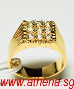Alternative view of 20K YG DIAMOND RING D9-0.45CTS 8.66G [SIZE 17] [NETT $1,788.00]